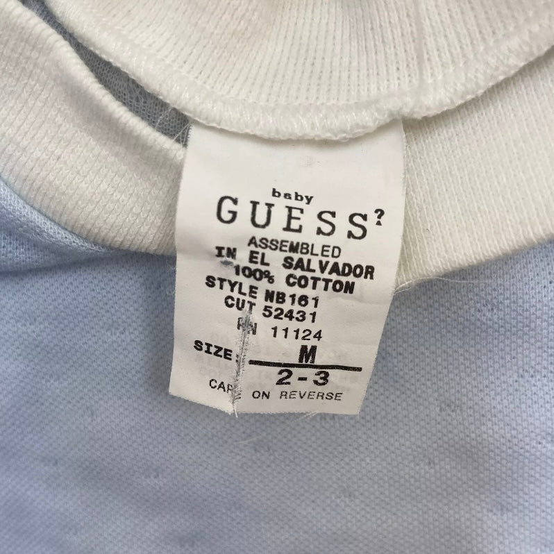 Baby Guess Vintage Powder Blue 2 Piece Baby Sweat Suit Set Size 6-9 Months