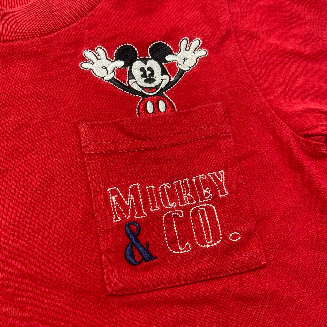 Mickey & Co. Disney Mickey Mouse Embroidered Pocket T-Shirt Toddler Size 2T