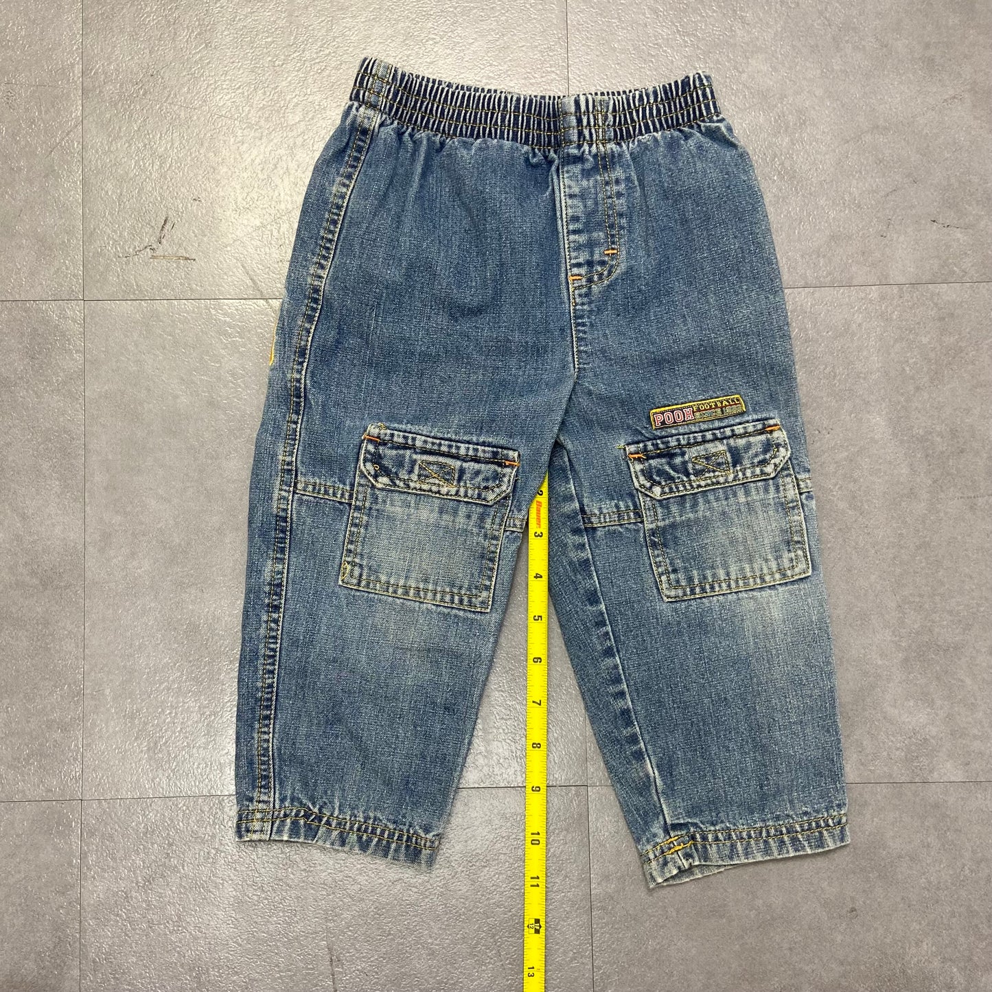 Winnie The Pooh Elastic Waist Cargo Style Denim Jeans Best Fit Size 3T