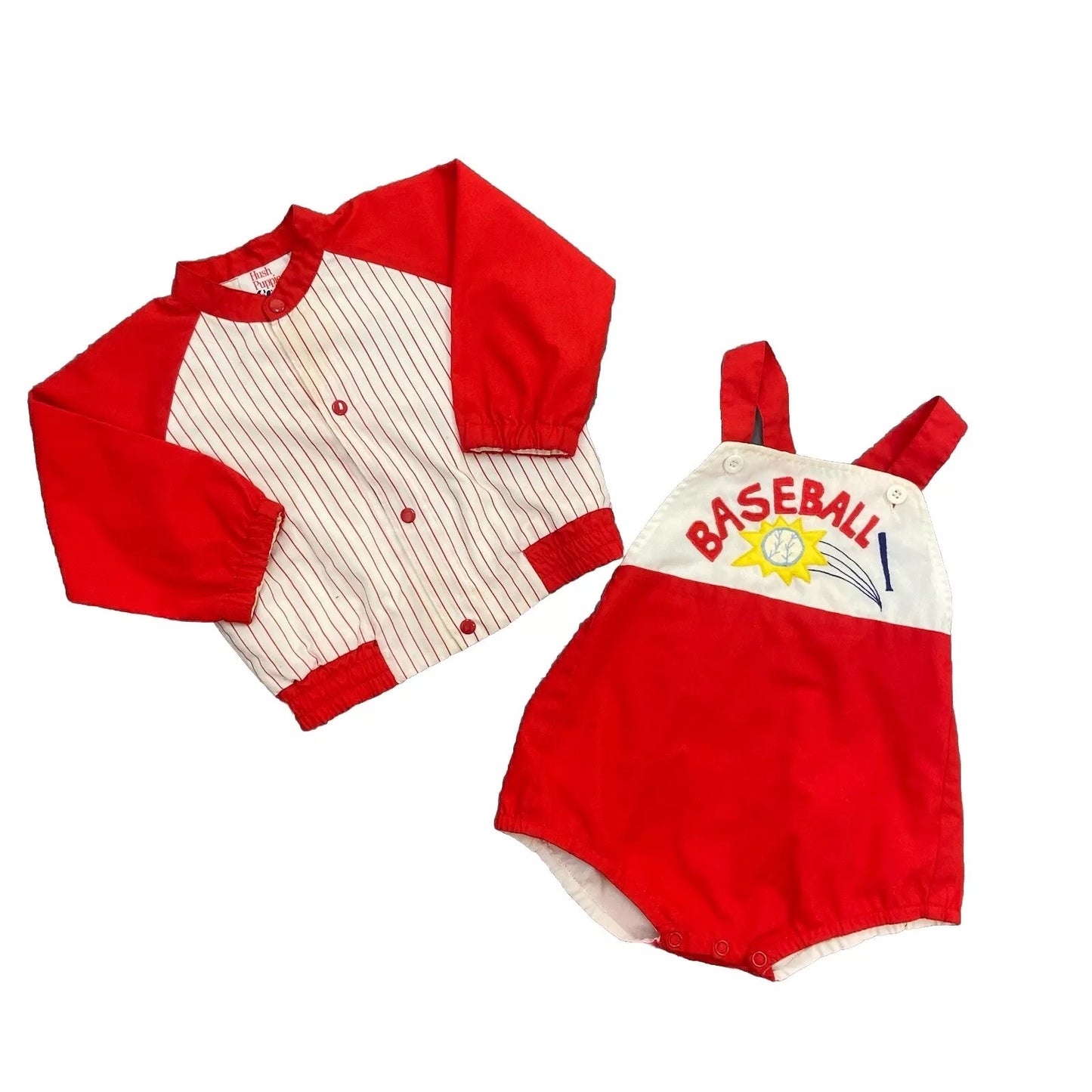 Hush Puppies Boyswear Vintage Baby 6-9 Mo. Baseball 2 Pc. Set Romper And Jacket