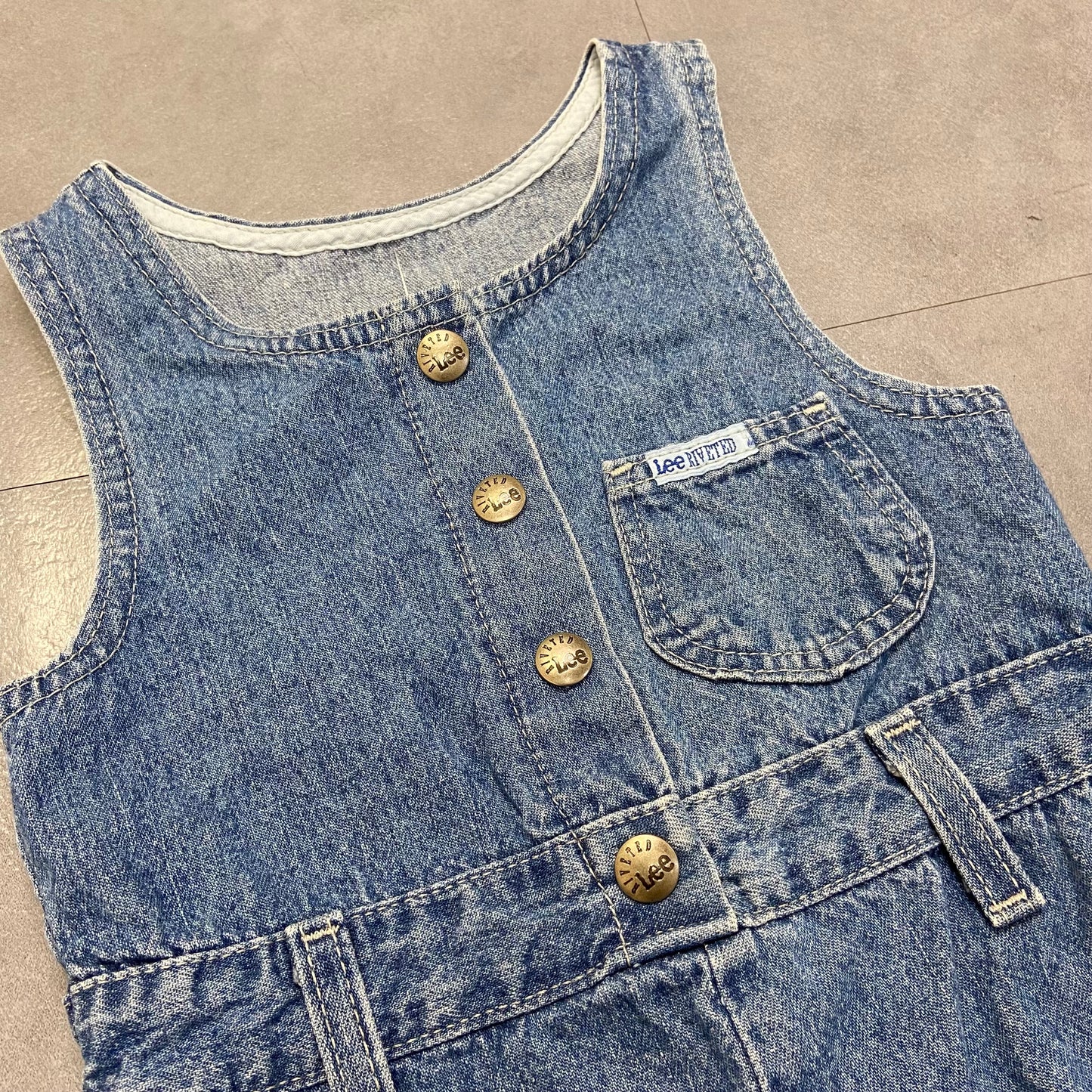 Lee Riveted 90’s Button Down Denim Toddler Girl Dress Size 3T