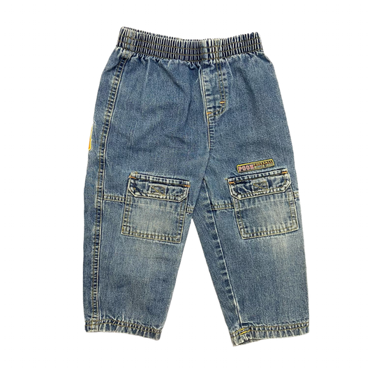 Winnie The Pooh Elastic Waist Cargo Style Denim Jeans Best Fit Size 3T