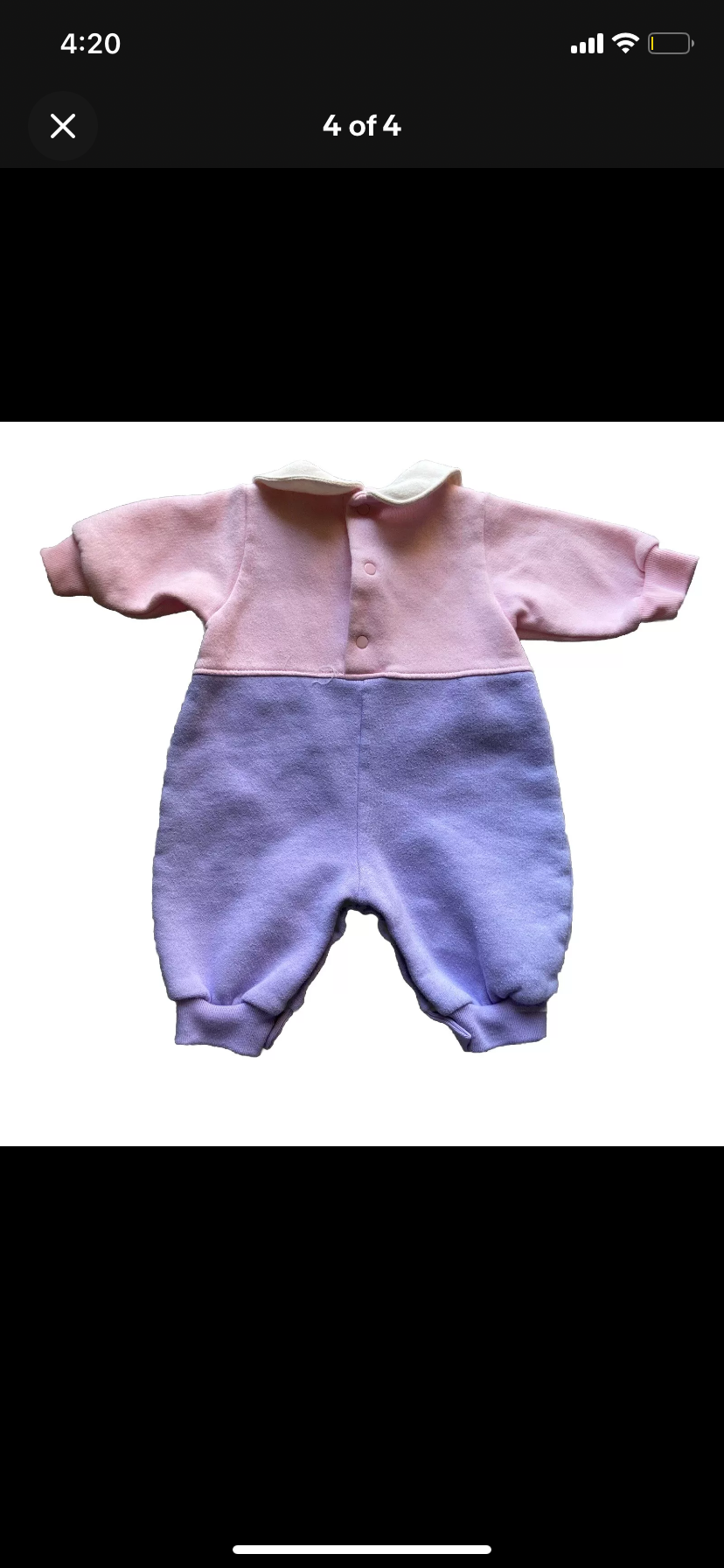 Specialty Kids Vintage Pink Purple Girls Sheep Pajama Bodysuit 3-6 Months