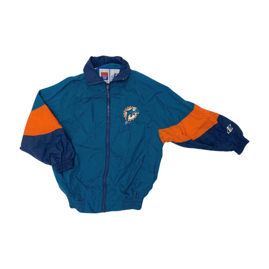 MIAMI DOLPHINS VINTAGE LOGO ATHLETIC YOUTH SIZE SMALL WINDBREAKER