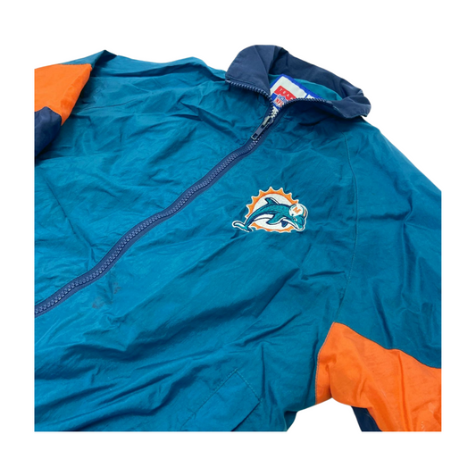 MIAMI DOLPHINS VINTAGE LOGO ATHLETIC YOUTH SIZE SMALL WINDBREAKER