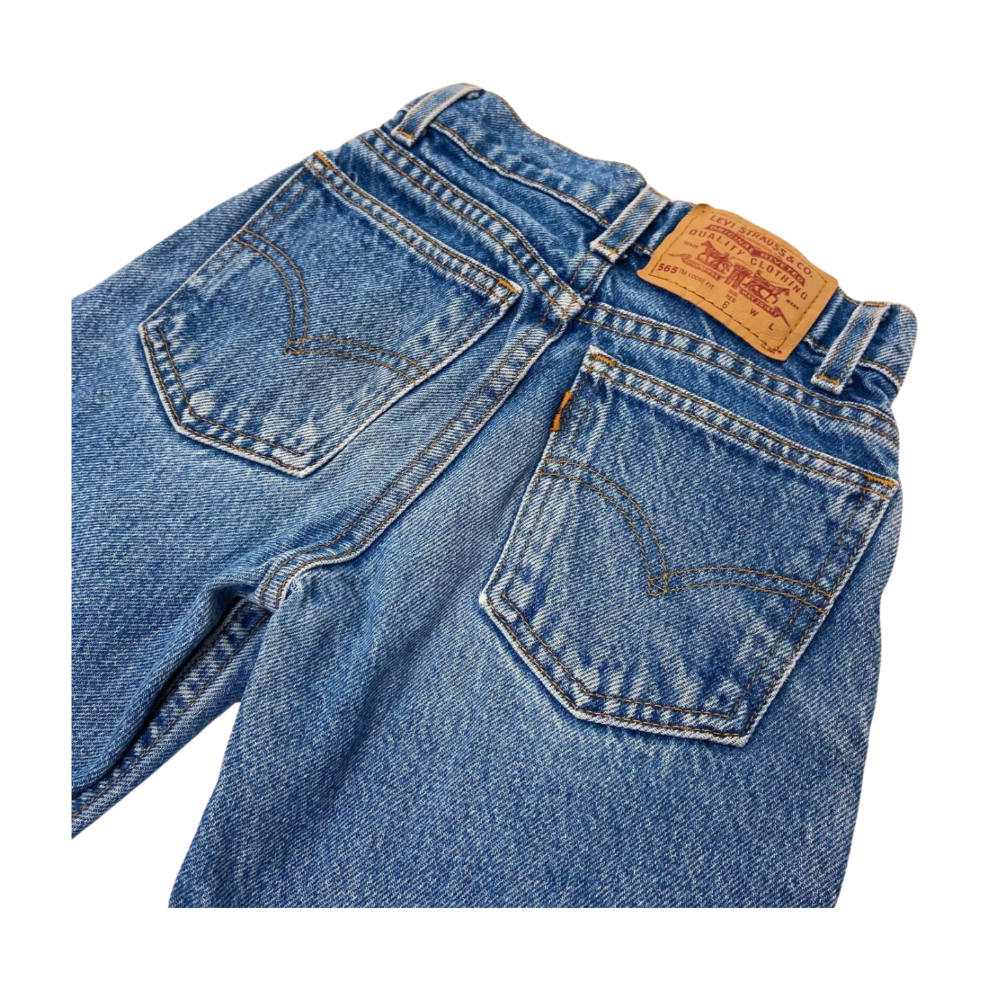 LEVIS DARK WASH VINTAGE ORANGE TAB KIDS YOUTH REGULAR 6