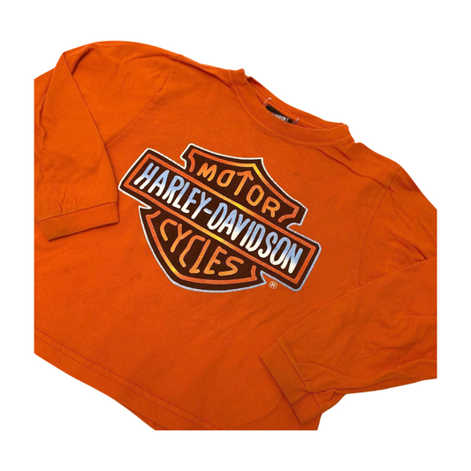 HARLEY DAVIDSON ORANGE VINTAGE KIDS LONG SLEEVE SIZE