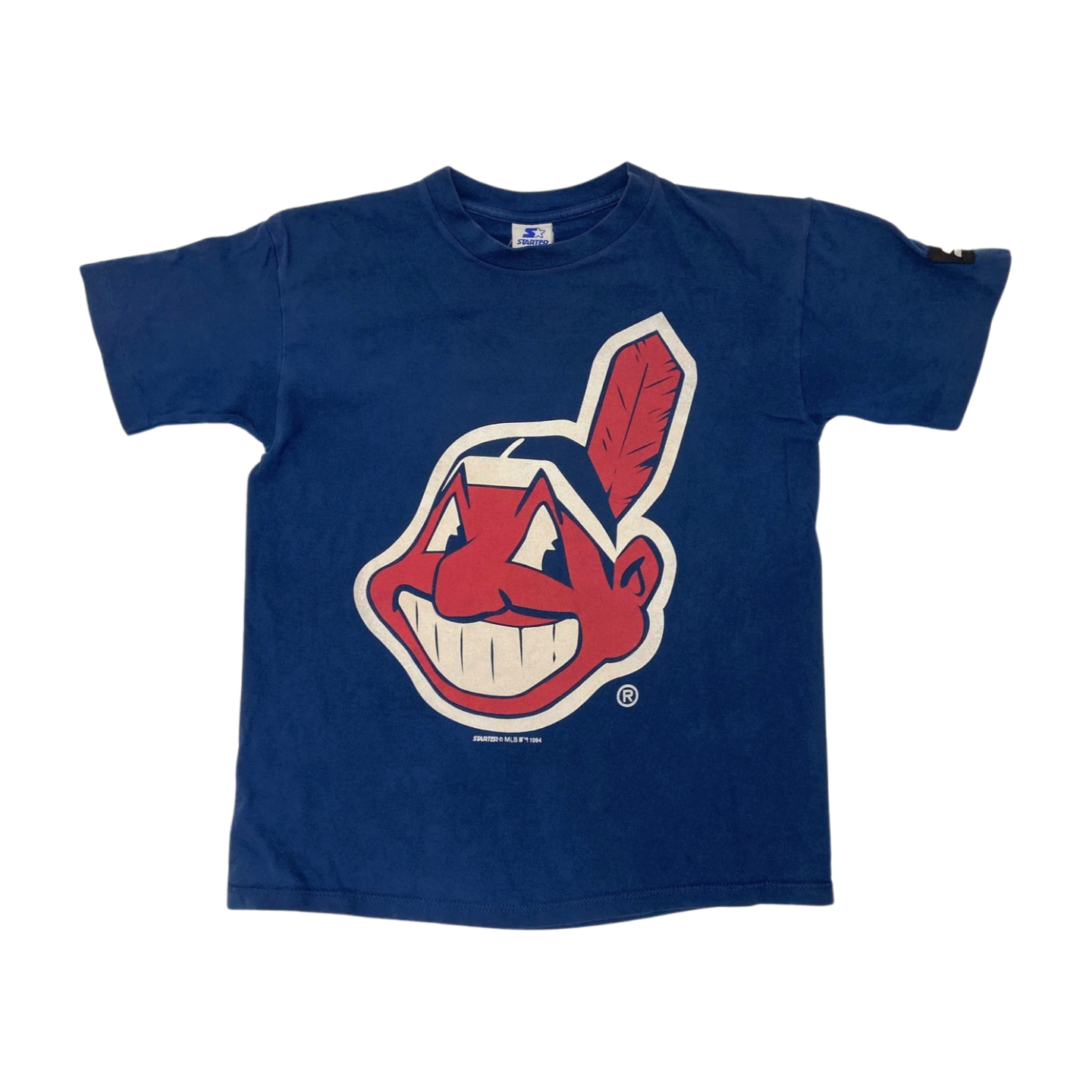 STARTER 1994 MLB CLEVELAND INDIANS NAVY BLUE T-SHIRT SIZE YOUTH LARGE 14-16