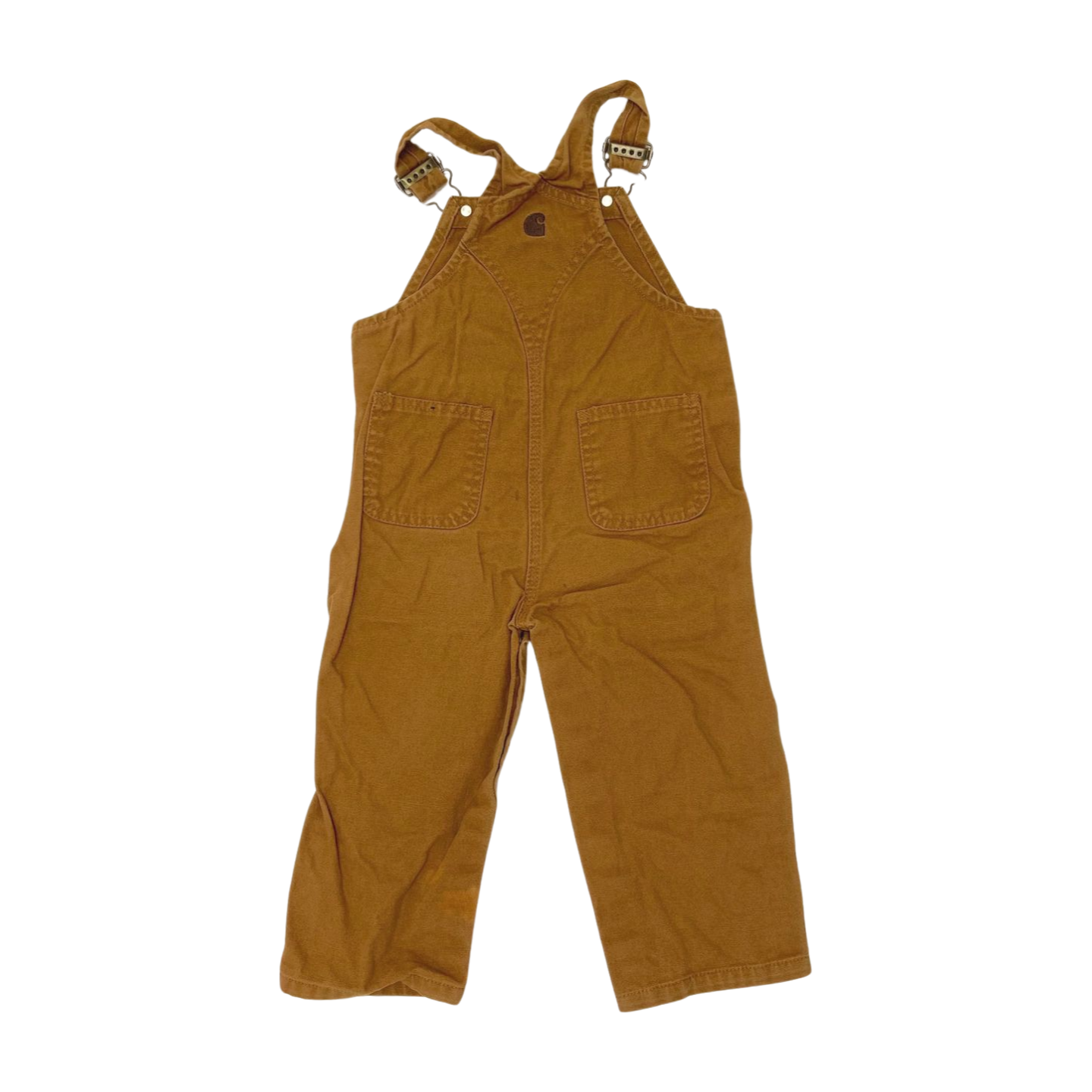 CARHARTT BIB VINTAGE TAN SNAP BUTTON OVERALLS BABY SIZE 24M