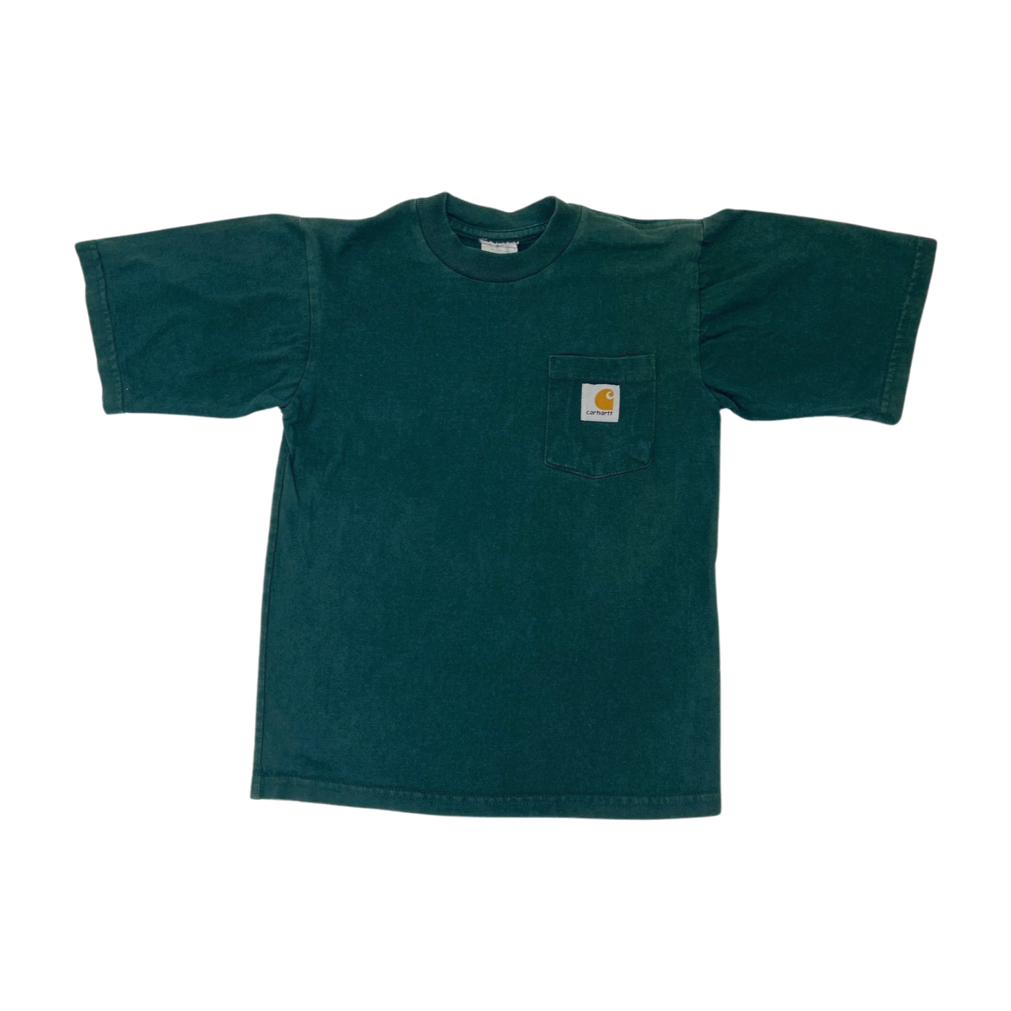 CARHARTT GREEN POCKET TEE VINTAGE T-SHIRT YOUTH SIZE XS