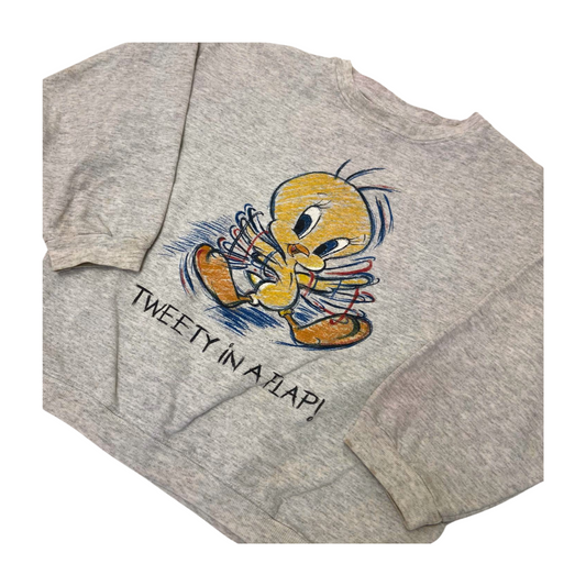 1995 ACME KIDS TWEETY BIRD IN A FLAP! VINTAGE CREWNECK SWEATSHIRT YOUTH SIZE XL