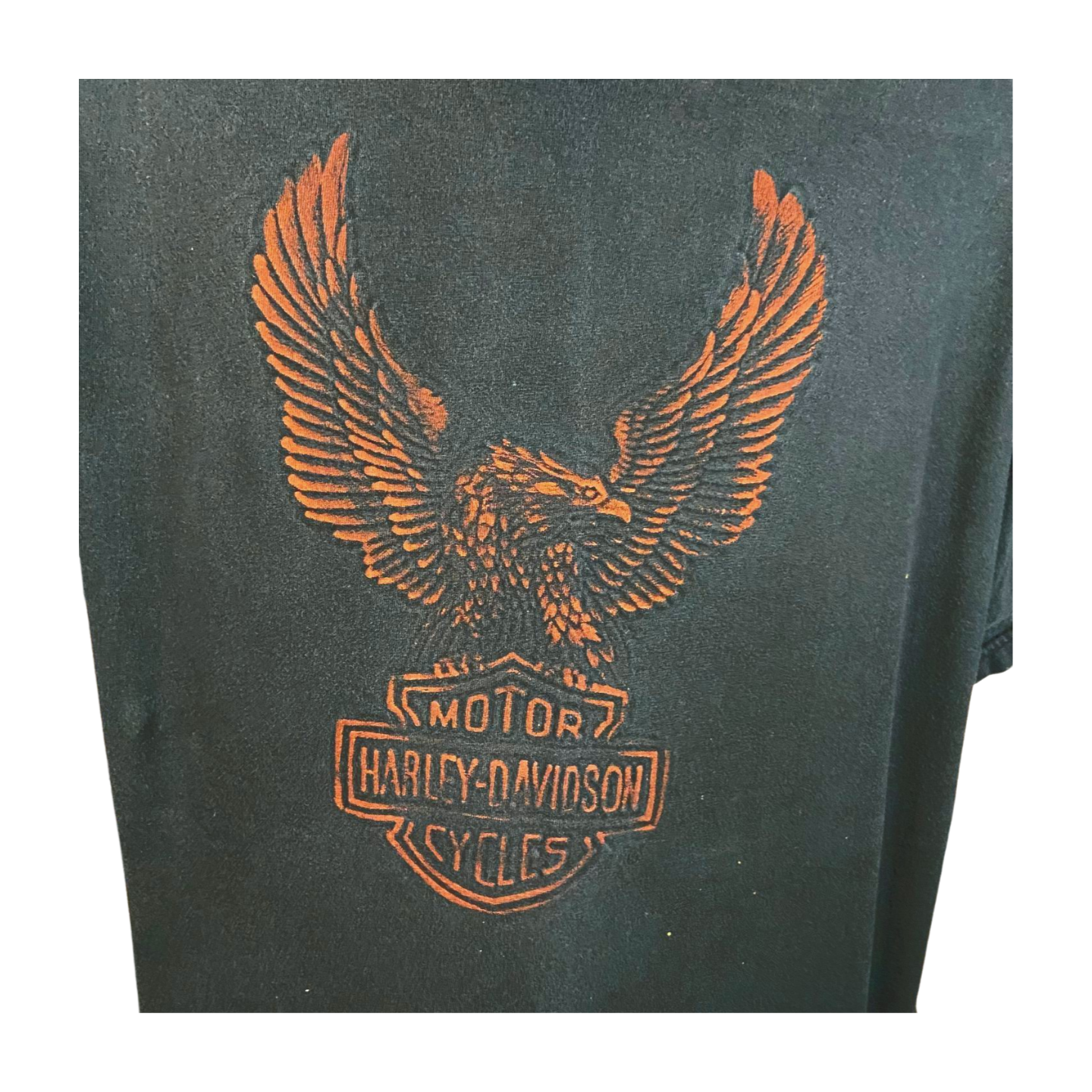 HARLEY DAVIDSON VINTAGE EMBOSSED EAGLE GREAT NECK NY GRAPHIC PRINT T-SHIRT XL