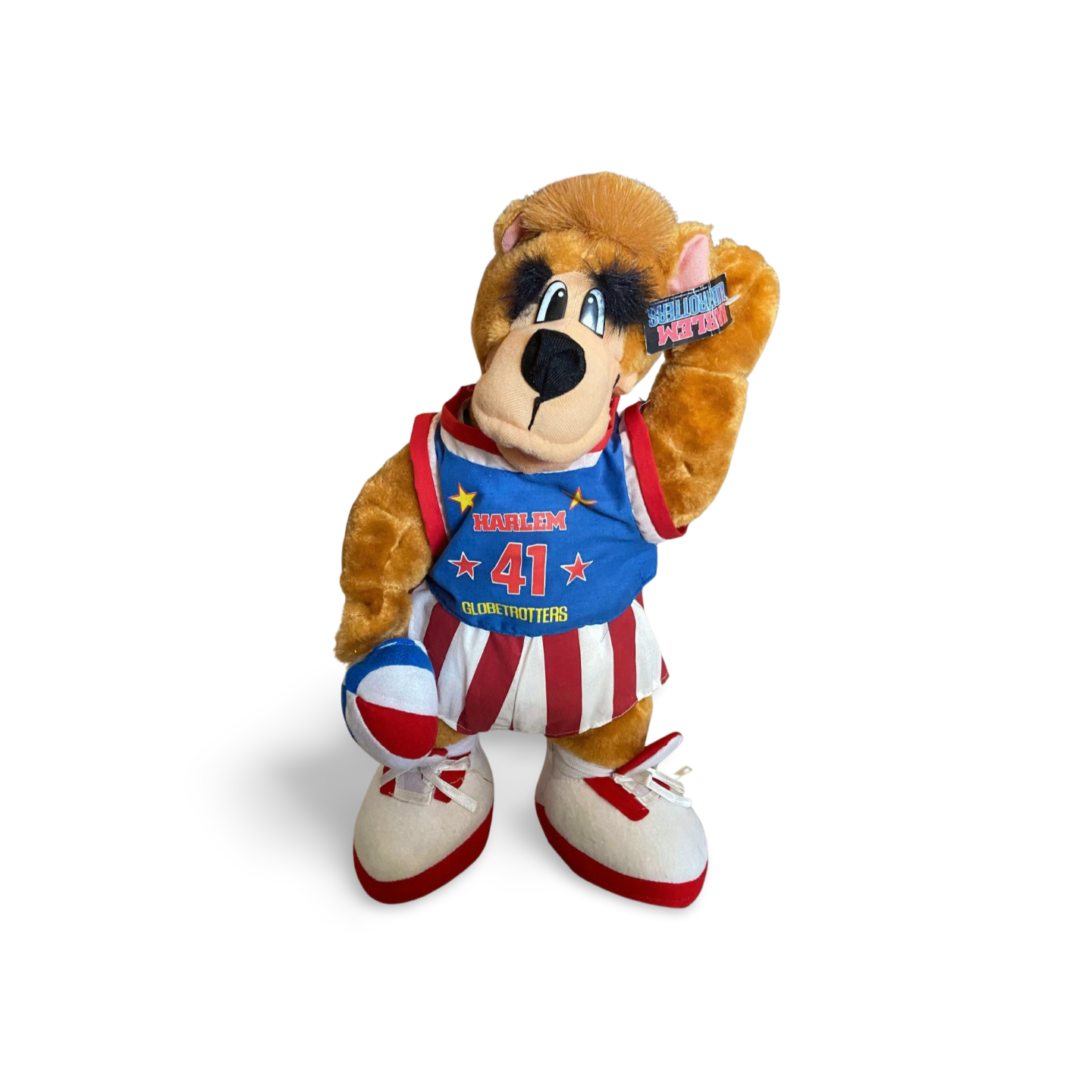 Harlem Globetrotters Vintage Mascot #41 Ball Stuffed Plush Bear