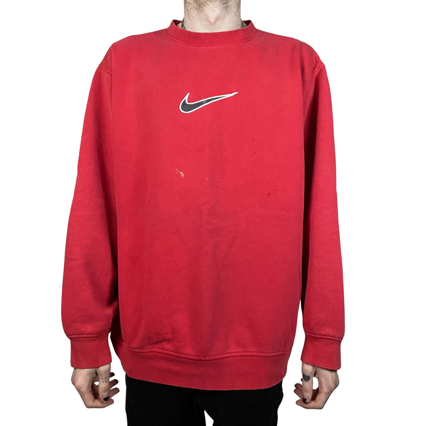 Nike Vintage Red Center Swoosh Size Large Crewneck Sweatshirt