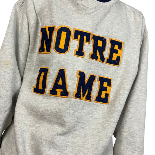 Notre Dame Vintage Striped Crewneck Collegiate Size Large Sweatshirt