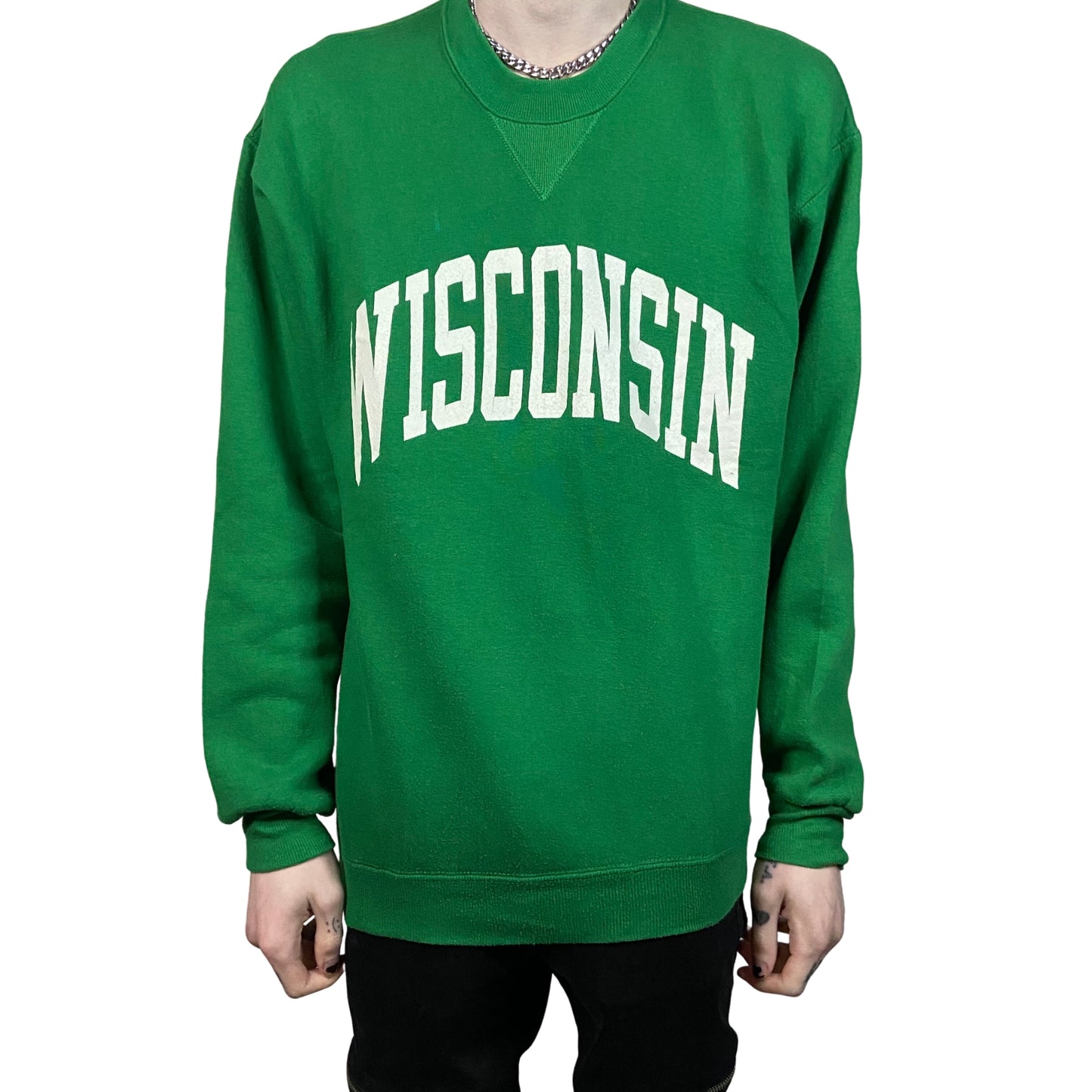 Russell Athletic Wisconsin Vintage Crewneck College Sweatshirt