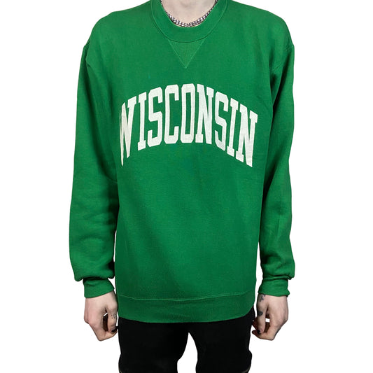 Russell Athletic Wisconsin Vintage Crewneck College Sweatshirt