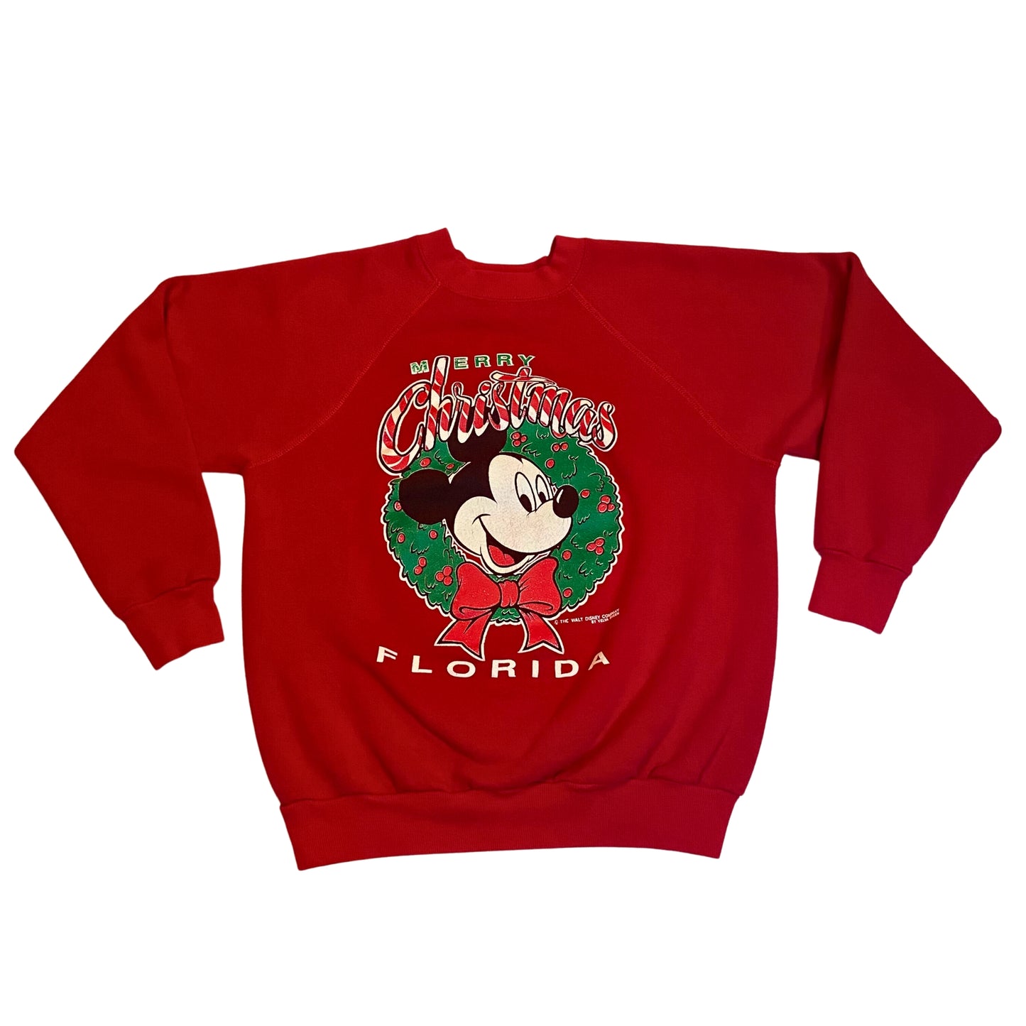 MICKEY MOUSE CHRISTMAS FLORIDA VINTAGE MADE IN THE USA YOUTH CREWNECK SWEATSHIRT