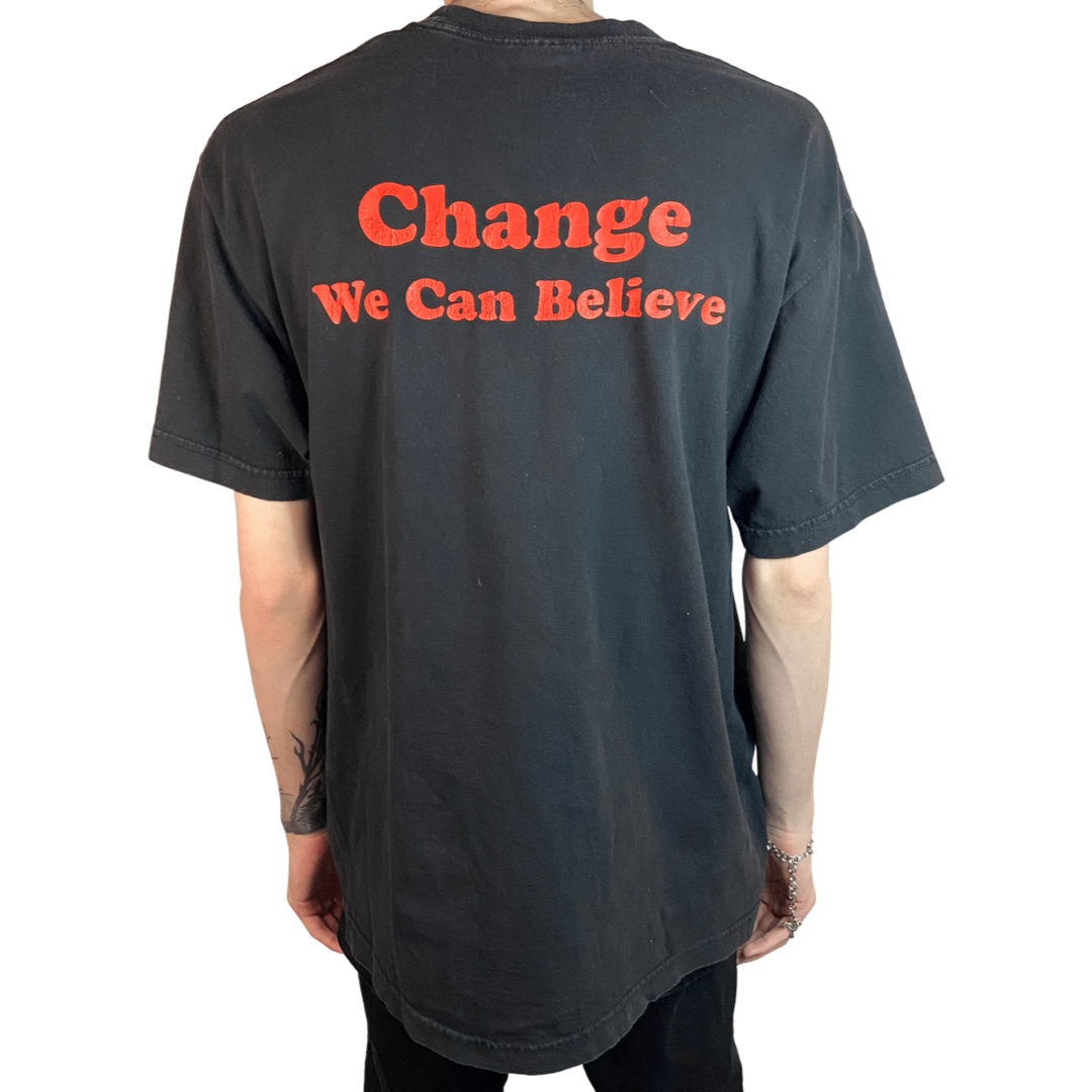 2008 BARACK OBAMA "CHANGE WE CAN BELIEVE" CAMPAIGN SIZE LARGE T-SHIRT