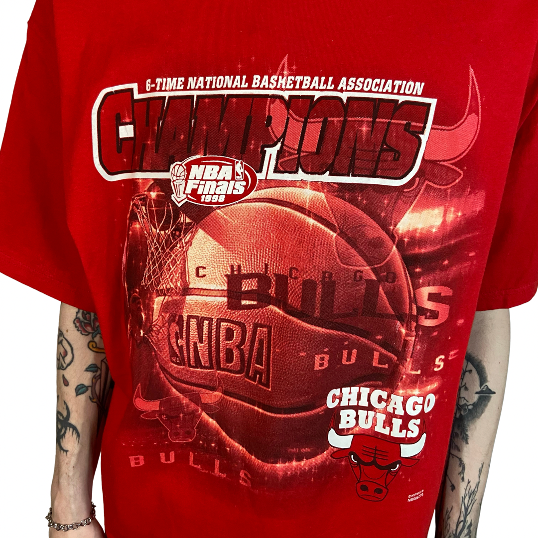 1998 NBA FINALS CHICAGO BULLS CHAMPIONS LEE SPORT SIZE LARGE T-SHIRT