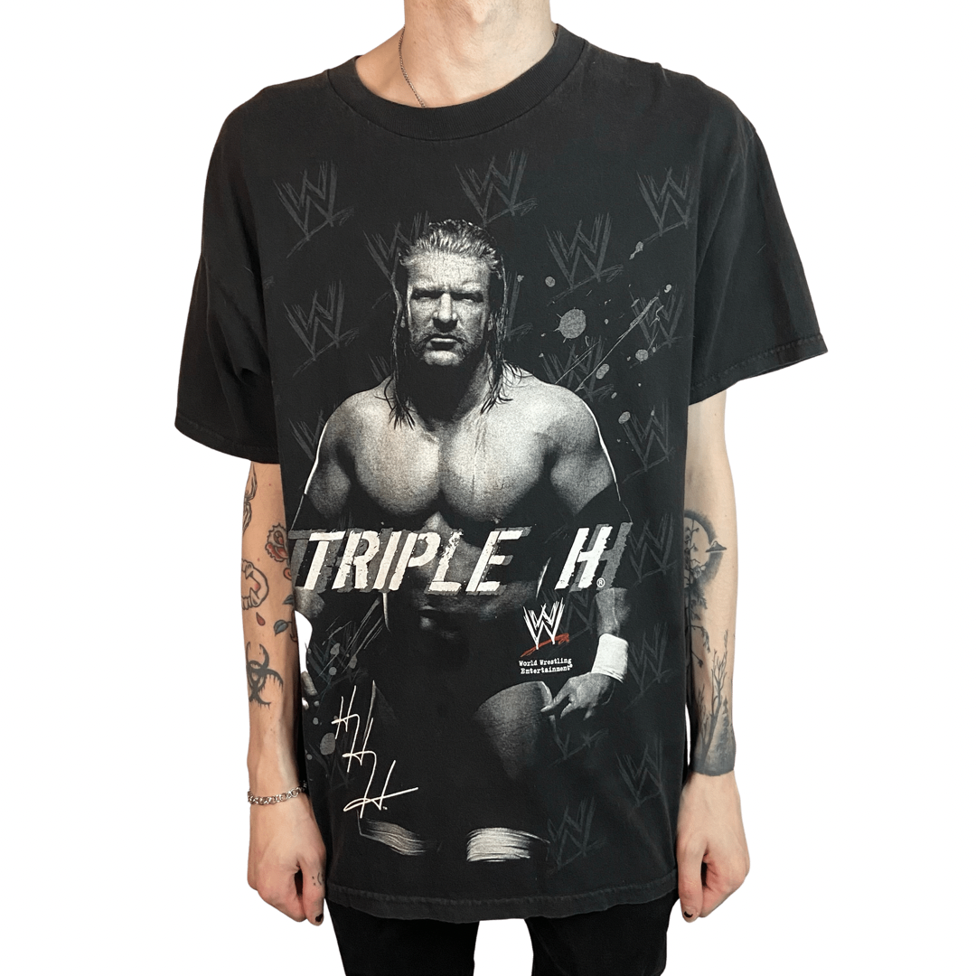 2007 TRIPLE H WWE WRESTLING ALL OVER PRINT SIZE LARGE T-SHIRT