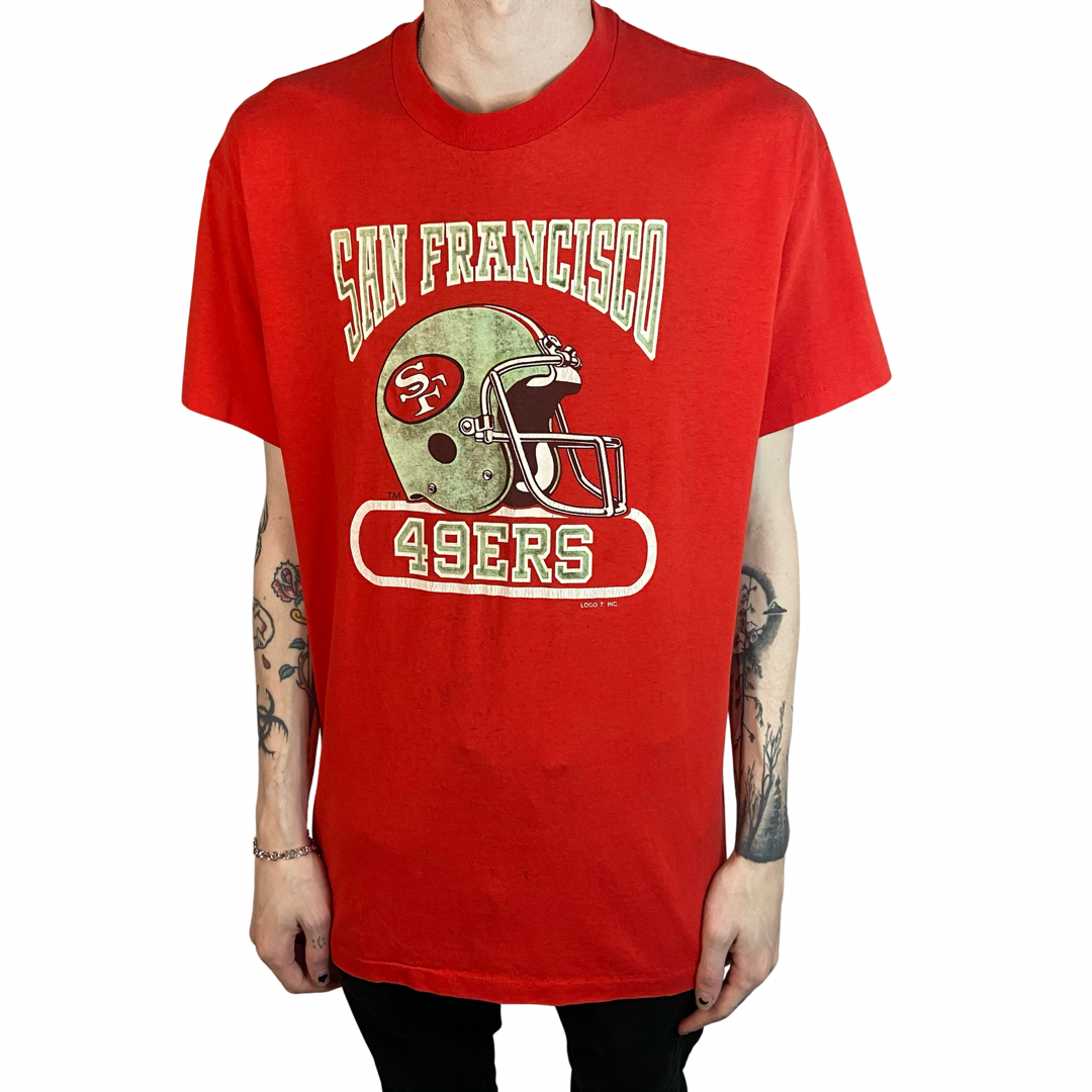 SAN FRANCISCO 49ERS LOGO 7 SINGLE STITCH STEDMAN VINTAGE TAG SIZE XL T-SHIRT