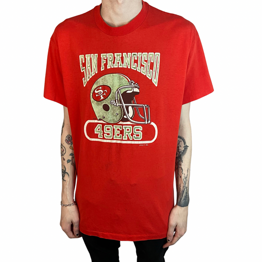 SAN FRANCISCO 49ERS LOGO 7 SINGLE STITCH STEDMAN VINTAGE TAG SIZE XL T-SHIRT