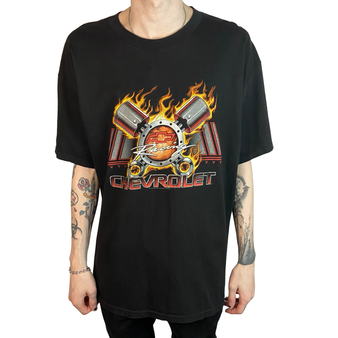 CHEVROLET RACING FLAME GRAPHIC PRINT SIZE XL T-SHIRT