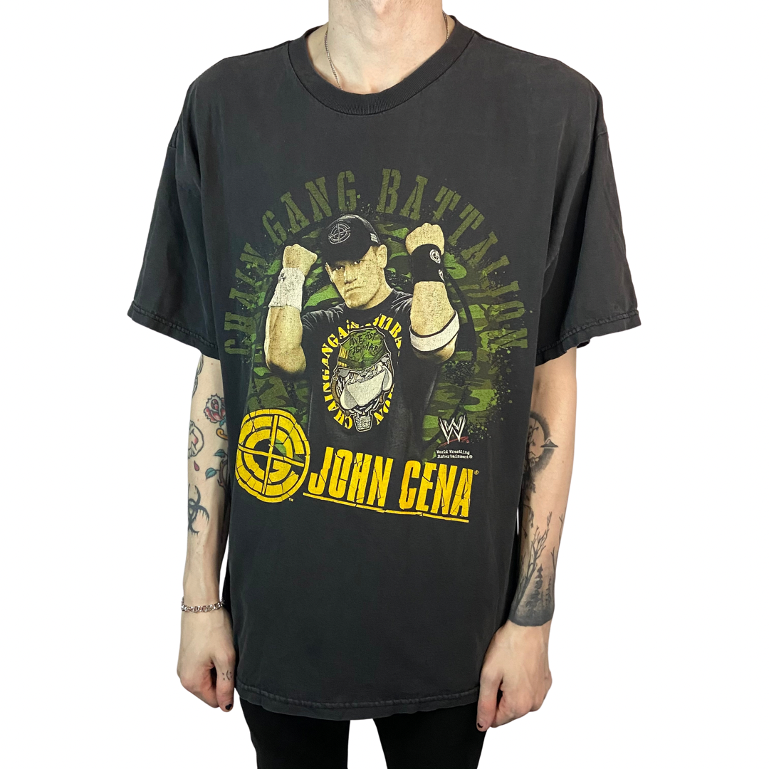 JOHN CENA WWE CHAIN GANG BATTALION GRAPHIC PRINT SIZE XL T-SHIRT