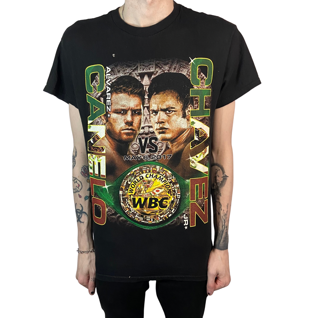 CANELO VS CHAVEZ JR BOXING 2017 TALE OF THE TAPE SIZE SMALL T-SHIRT