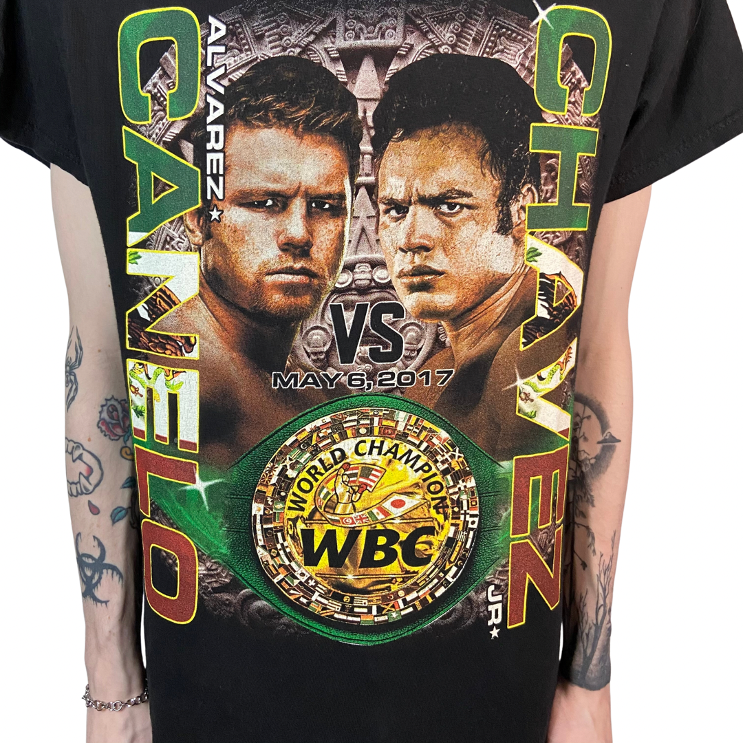 CANELO VS CHAVEZ JR BOXING 2017 TALE OF THE TAPE SIZE SMALL T-SHIRT