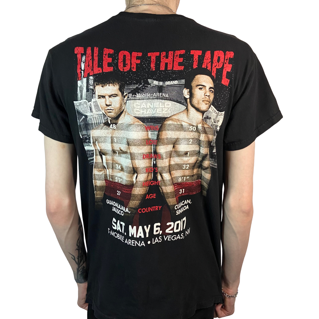 CANELO VS CHAVEZ JR BOXING 2017 TALE OF THE TAPE SIZE SMALL T-SHIRT