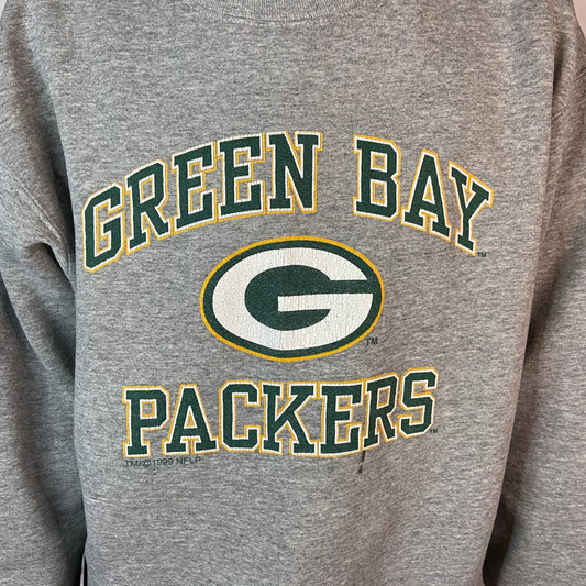 GREENBAY PACKERS (GRAY) 1999 VINTAGE FRUIT OF THE LOOM SIZE XL CREWNECK SWEATSHIRT