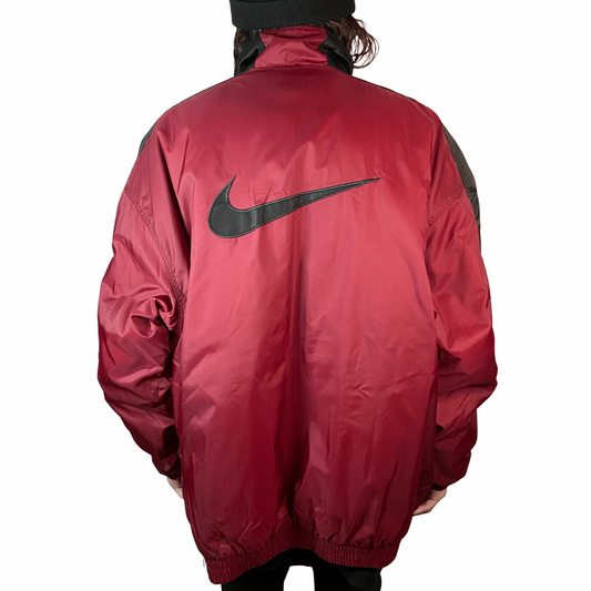 NIKE 90'S VINTAGE KANGAROO POCKET BIG SWOOSH LOGO PULLOVER PUFFER SIZE XL COAT