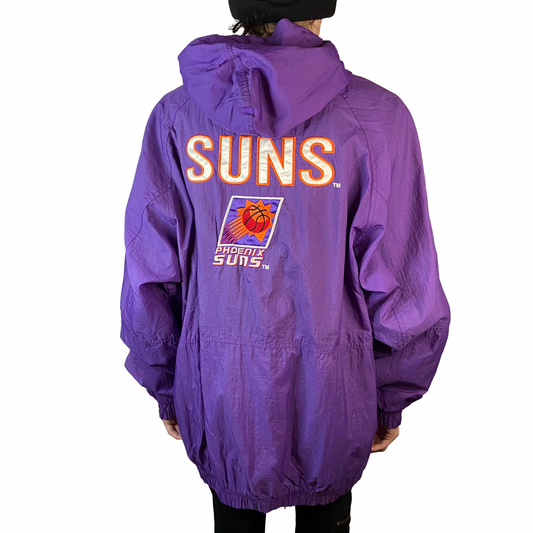 PHOENIX SUNS VINTAGE LOGO 7 FULL ZIPPER WINDBREAKER SIZE LARGE JACKET