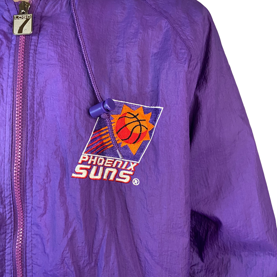 PHOENIX SUNS VINTAGE LOGO 7 FULL ZIPPER WINDBREAKER SIZE LARGE JACKET