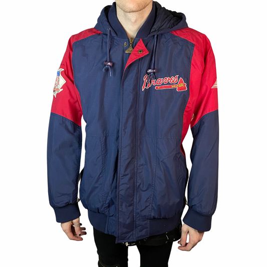 ATLANTA BRAVES VINTAGE APEX ONE FULL ZIPPER SIZE LARGE HOODED COAT