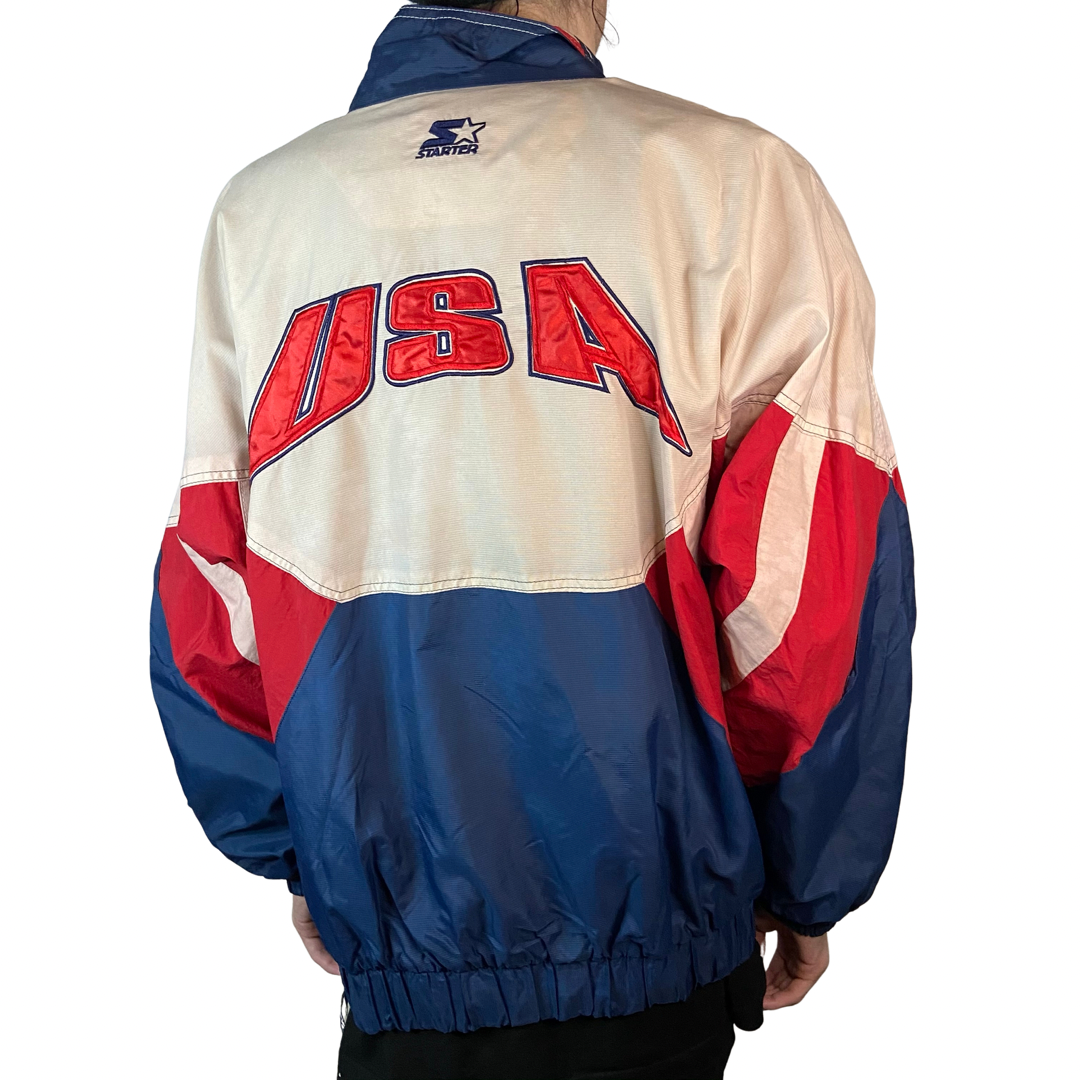 1996 ATLANTA OLYMPICS TEAM USA STARTER PULLOVER WINDBREAKER SIZE LARGE JACKET