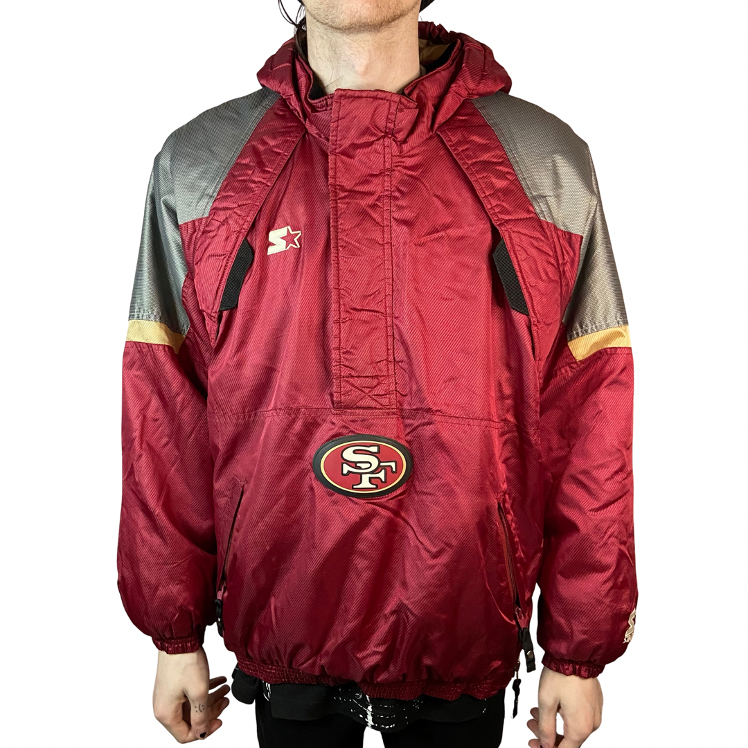 SAN FRANCISCO 49ERS STARTER HALF ZIP PULLOVER SIZE XL JACKET